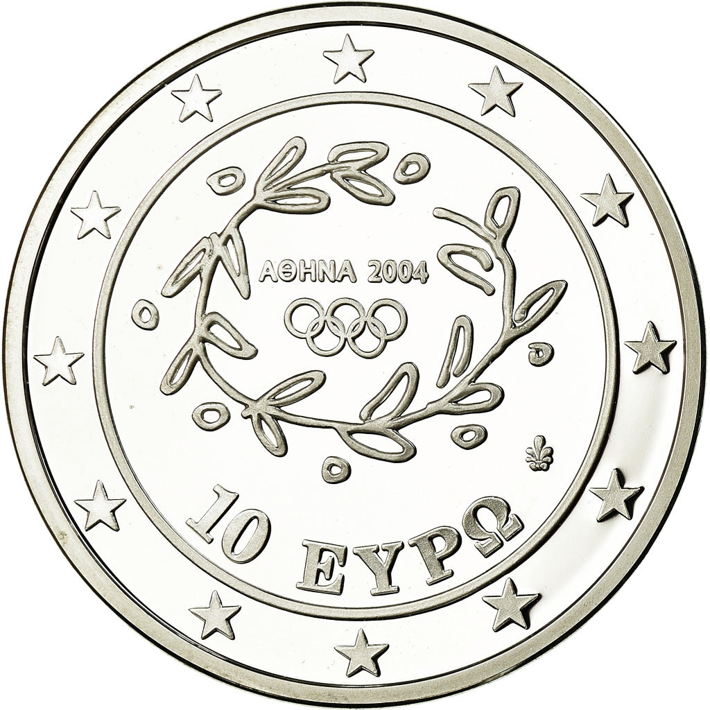 Grèce, 10 Euro, Sort, lutte, 2004, Proof, FDC, Argent