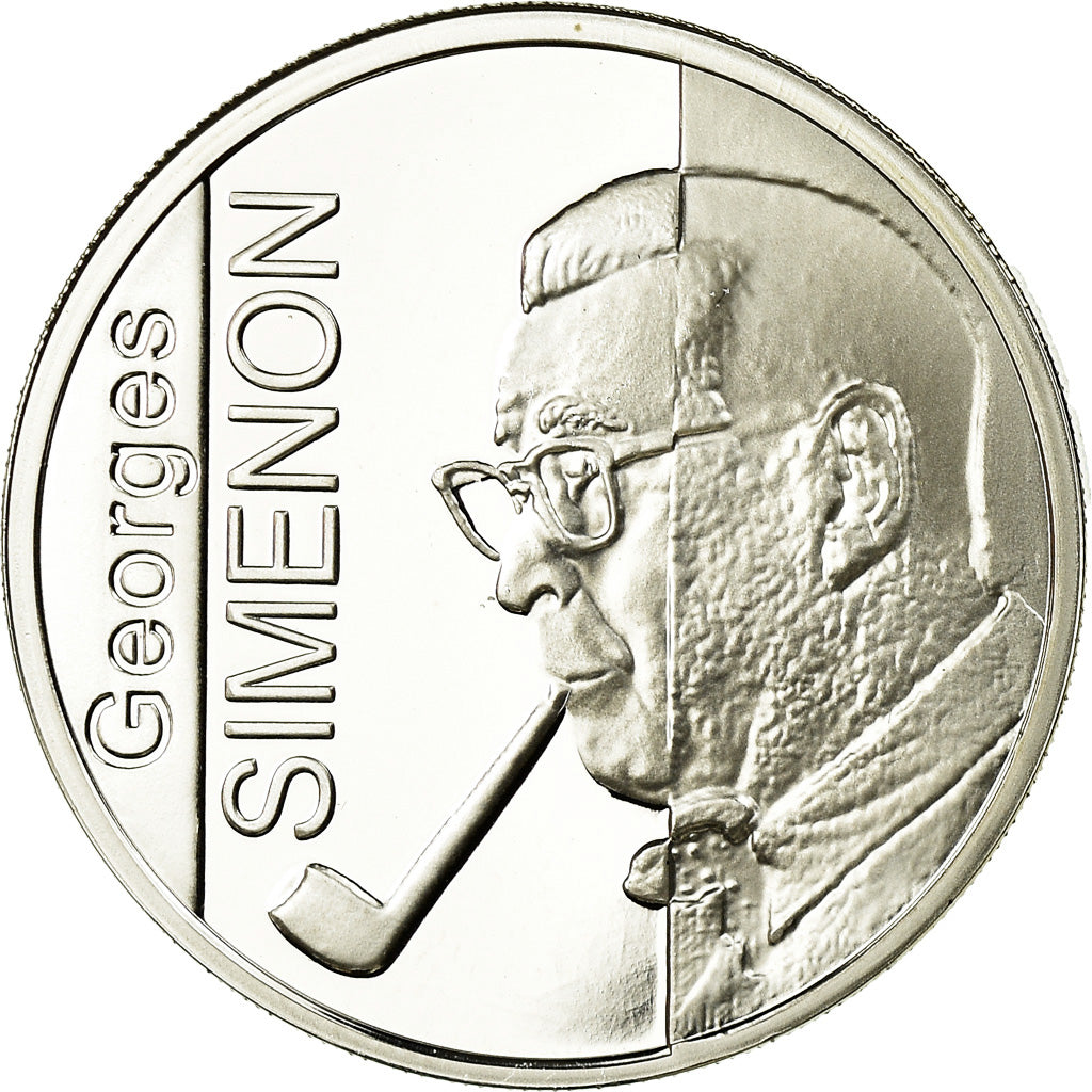 Belgio, 10 Euro, Georges Simenon, 2003, Proof, FDC, Argento, KM:235