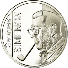 Belgio, 10 Euro, Georges Simenon, 2003, Proof, FDC, Argento, KM:235