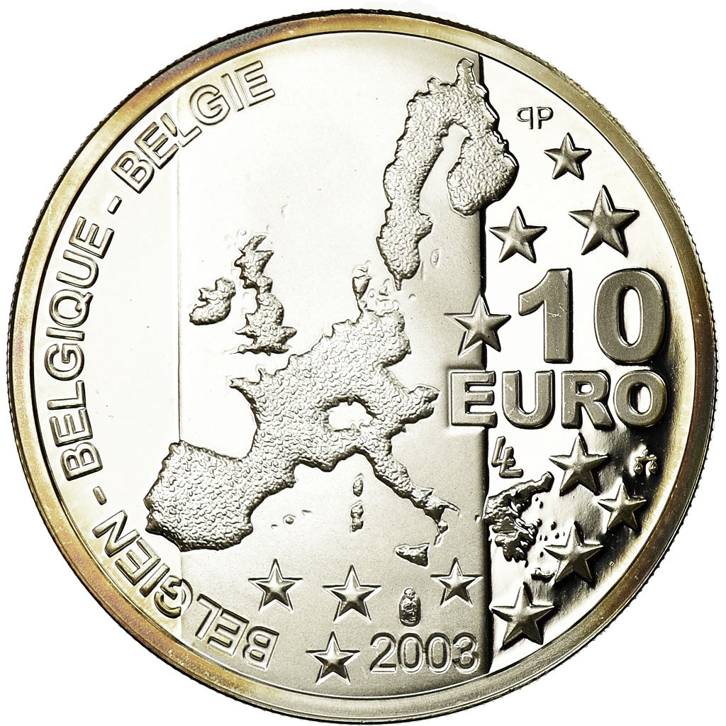 Belgio, 10 Euro, Georges Simenon, 2003, Proof, FDC, Argento, KM:235