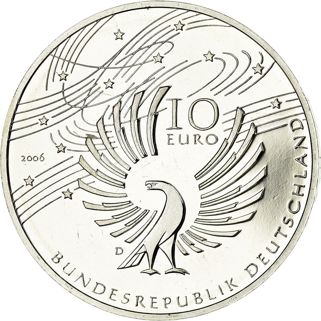 GERMANY - FEDERAL REPUBLIC, 10 Euro, Mozart, 2006, Proof, MS(65-70), Silver