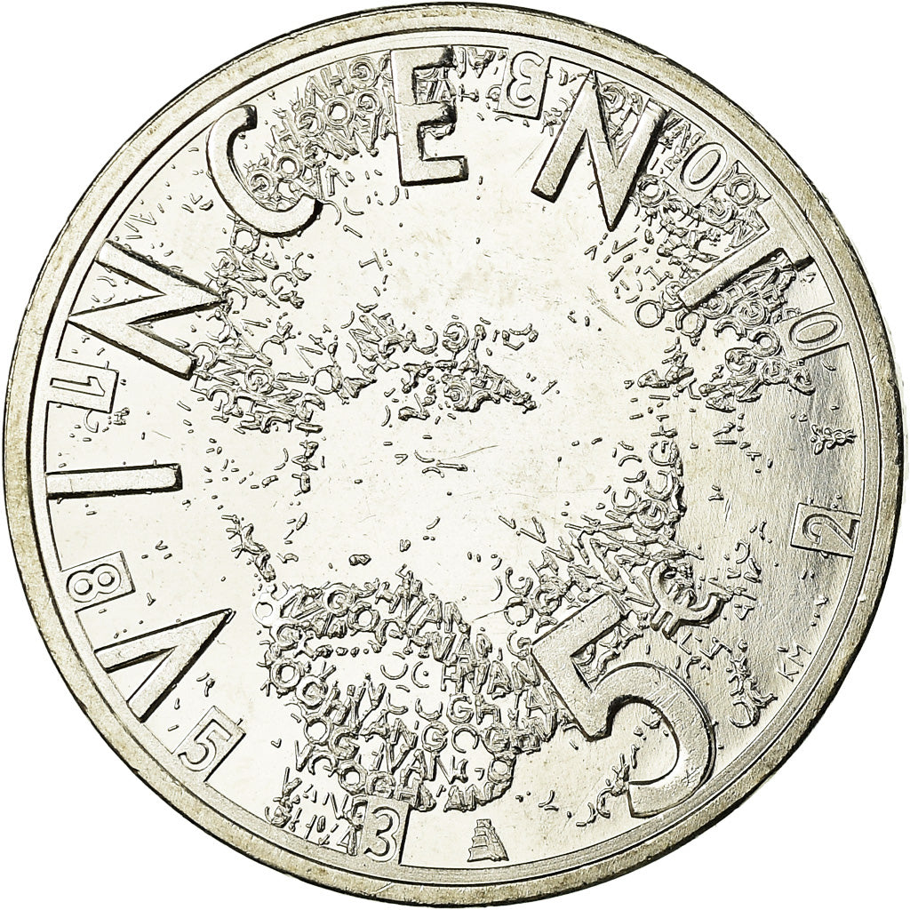 Netherlands, 5 Euro, Vincent Van Gogh, 2003, BU, AU(55-58), Silver, KM:245