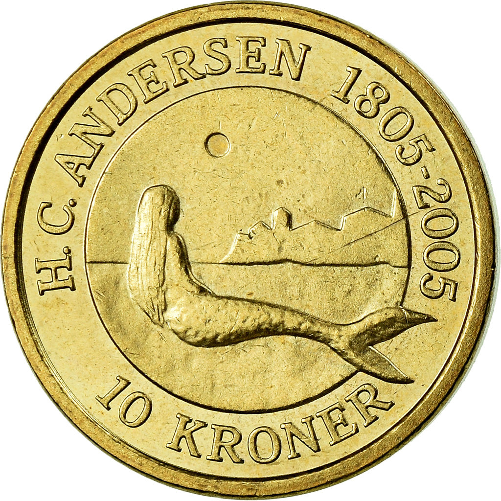 Coin, Denmark, Margrethe II, 10 Kroner, 2005, Copenhagen, AU(50-53)