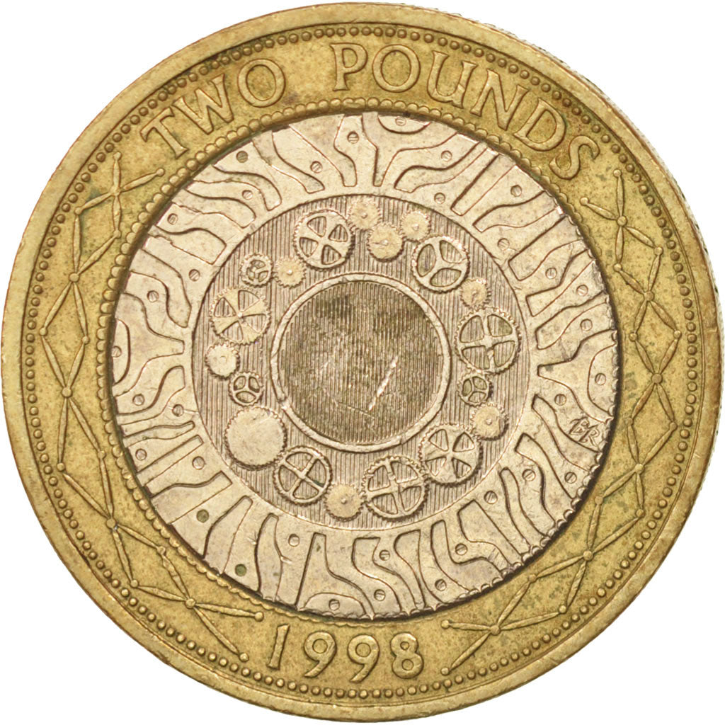Great Britain, Elizabeth II, 2 Pounds, 1998, EF(40-45), Bi-Metallic, KM:994