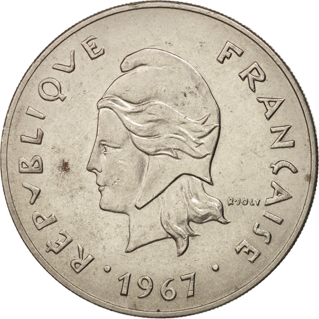 Coin, New Caledonia, 50 Francs, 1967, Paris, AU(50-53), Nickel, KM:7