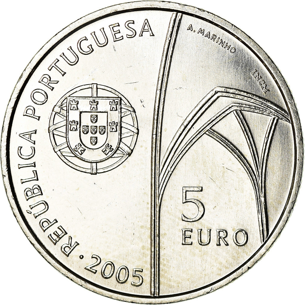 Portugal, 5 Euro, 2005, EBC, Plata, KM:761
