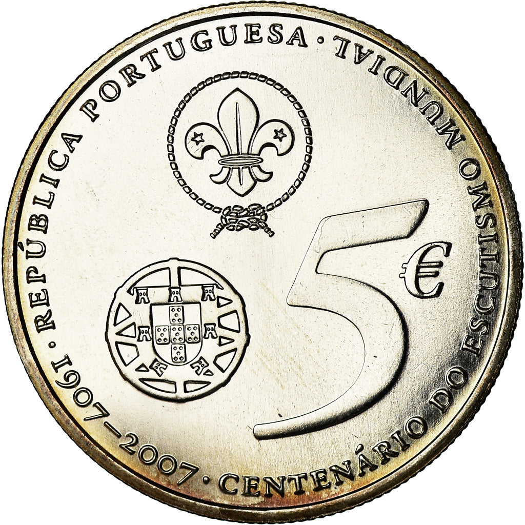 Portugal, 5 Euro, 2007, MS(63), Silver, KM:770