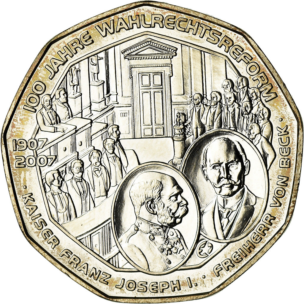 Autriche, 5 Euro, 2007, SPL, Argent, KM:3144