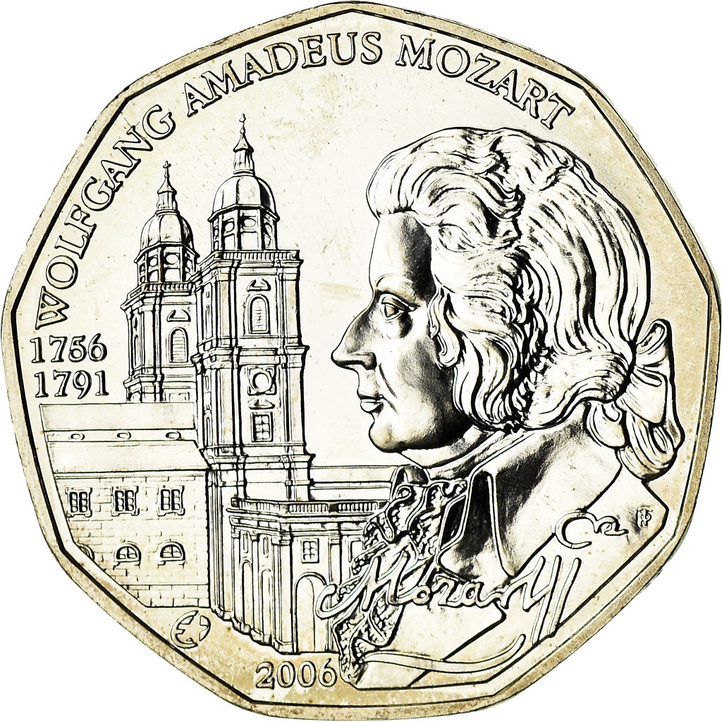 Austria, 5 Euro, Mozart, 2006, SPL, Argento, KM:3131