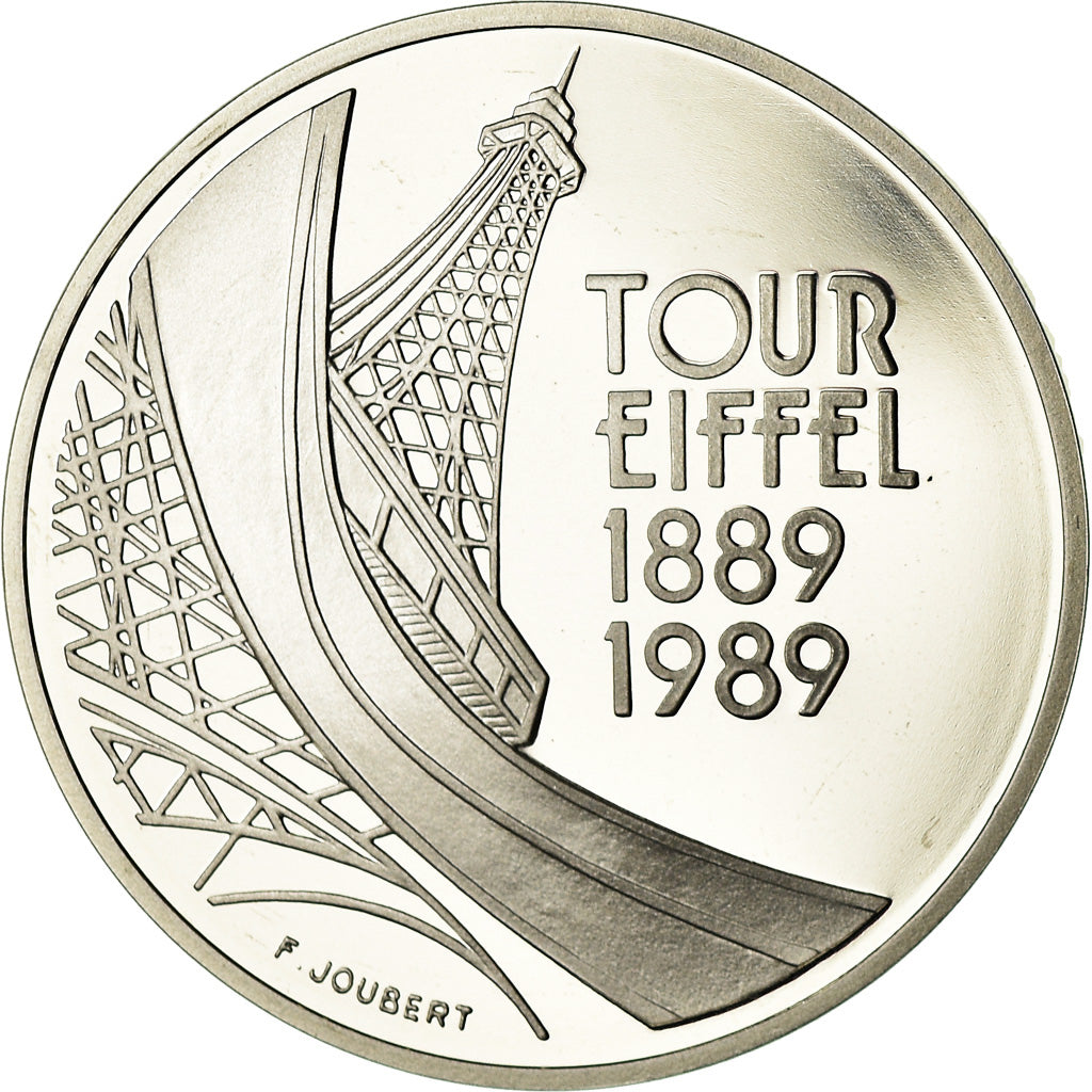 Coin, France, Tour Eiffel, 5 Francs, 1989, Paris, MS(65-70), Silver, KM:968a