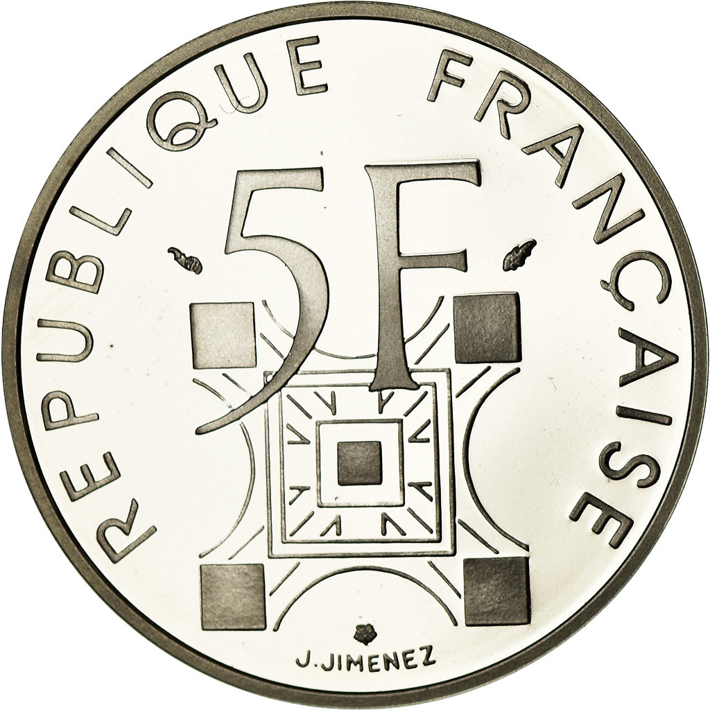 Coin, France, Tour Eiffel, 5 Francs, 1989, Paris, MS(65-70), Silver, KM:968a