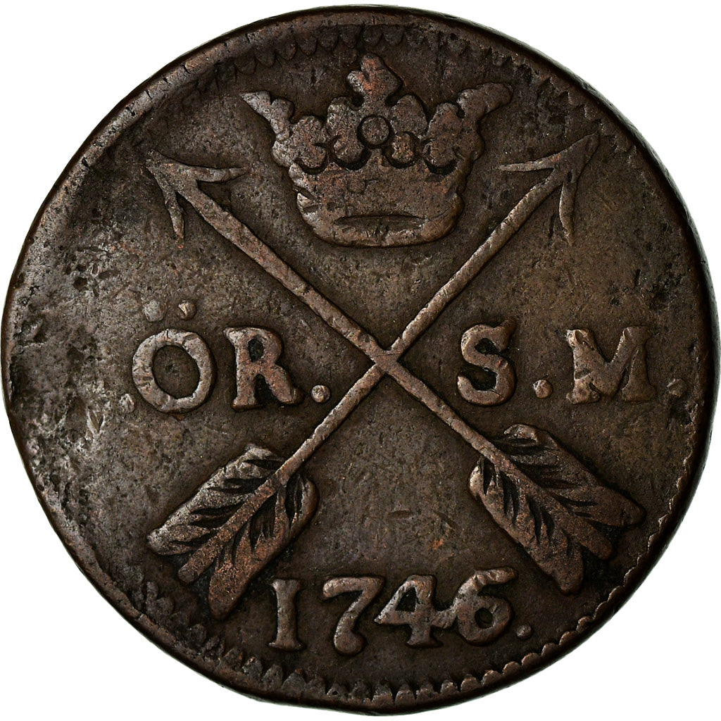 Coin, Sweden, Frederick I, Ore, S.M., 1746, VF(20-25), Copper, KM:416.1
