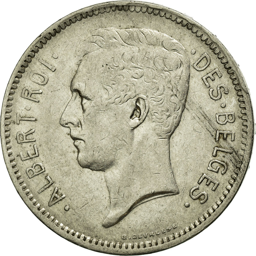 Coin, Belgium, 5 Francs, 5 Frank, 1932, AU(50-53), Nickel, KM:97.1