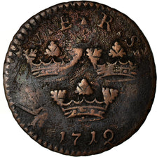 Coin, Sweden, Ulrika Eleonora, Ore, K.M., 1719, VF(20-25), Copper, KM:364.2