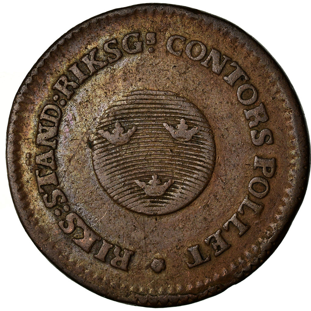 Coin, Sweden, Gustaf IV Adolf, 1/2 Skilling, 1802, VF(30-35), Copper, KM:549