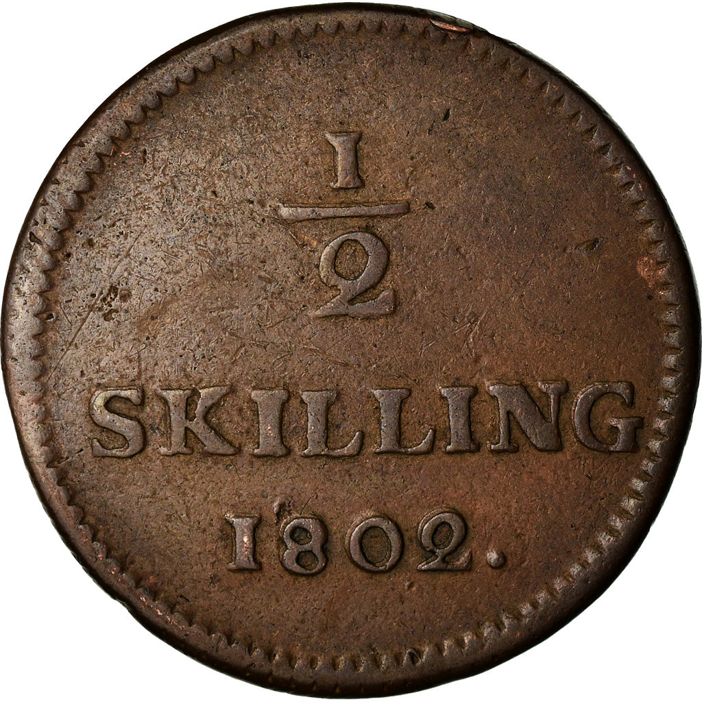 Coin, Sweden, Gustaf IV Adolf, 1/2 Skilling, 1802, VF(30-35), Copper, KM:549