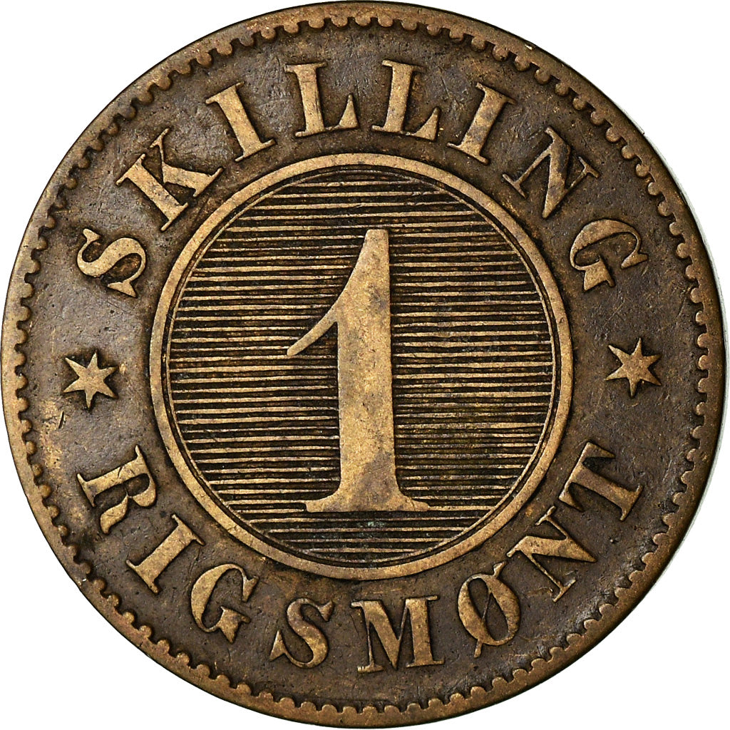Moneta, Danimarca, Frederik VII, Skilling Rigsmont, 1856, Copenhagen, MB+