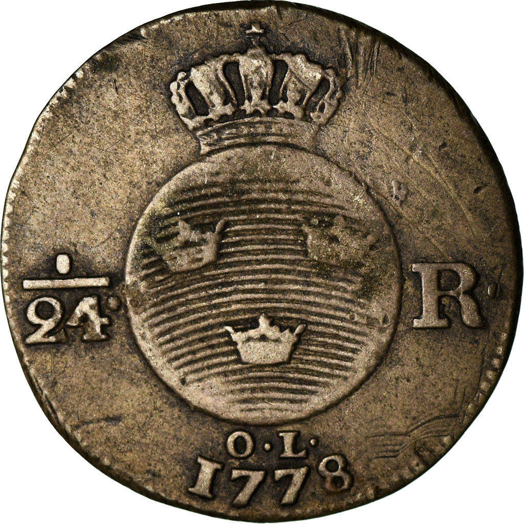 Coin, Sweden, Gustaf III, 1/24 Riksdaler, 1778, VF(20-25), Silver, KM:522