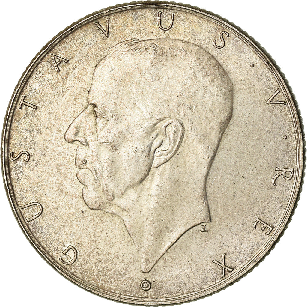 Moneta, Svezia, Gustaf V, 2 Kronor, 1936, BB, Argento, KM:807