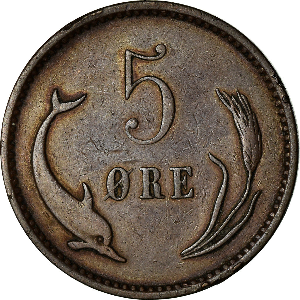 Coin, Denmark, Christian IX, 5 Öre, 1902, Copenhagen, VF(30-35), Bronze