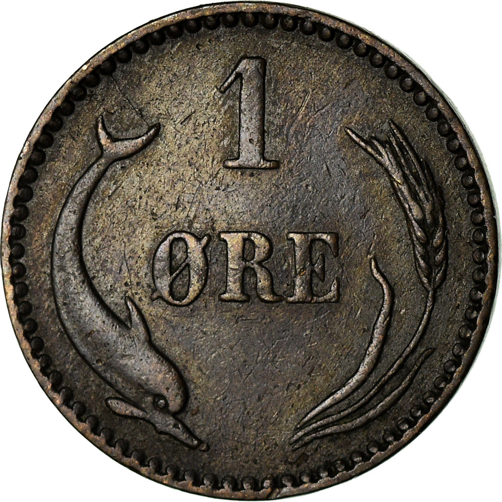 Münze, Dänemark, Christian IX, Ore, 1882, Copenhagen, SS, Bronze, KM:792.1