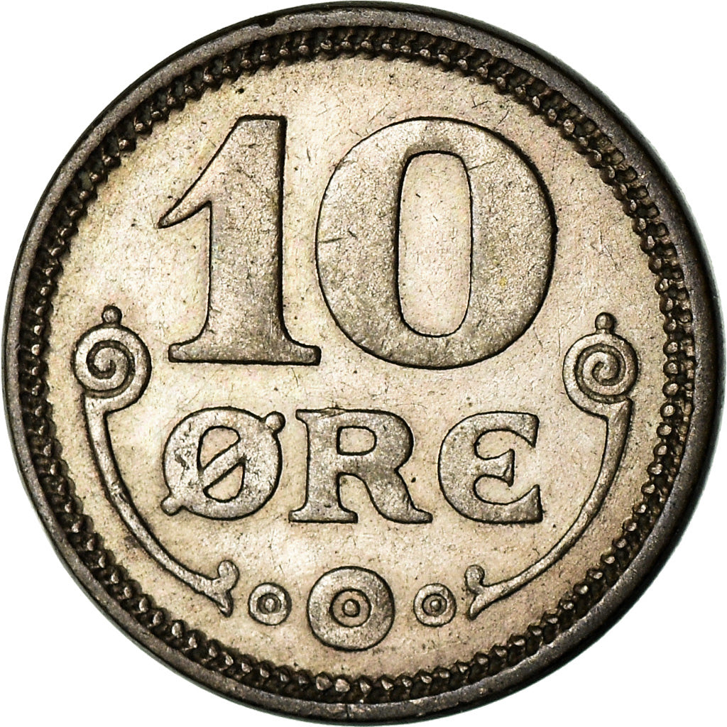 Coin, Denmark, Christian X, 10 Öre, 1917, Copenhagen, EF(40-45), Silver