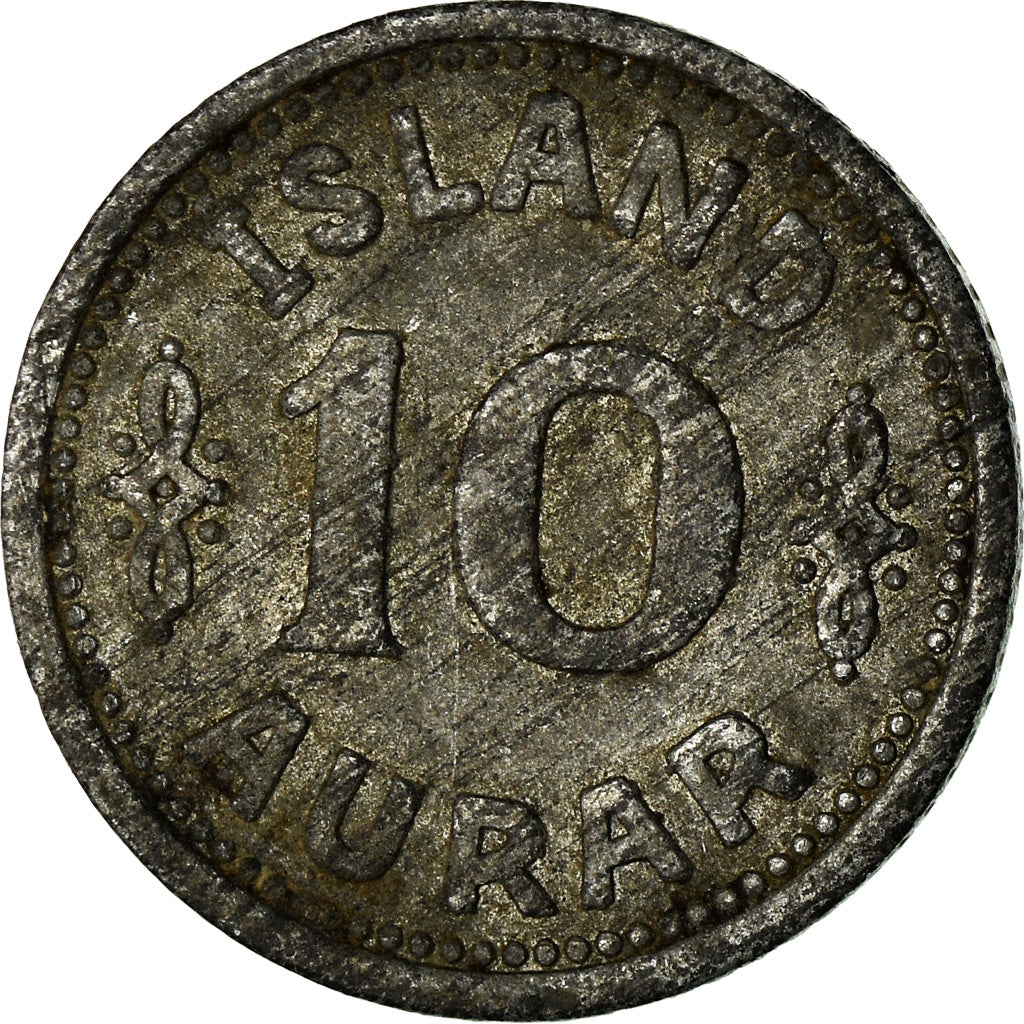 Monnaie, Iceland, Christian X, 10 Aurar, 1942, TB+, Zinc, KM:1a
