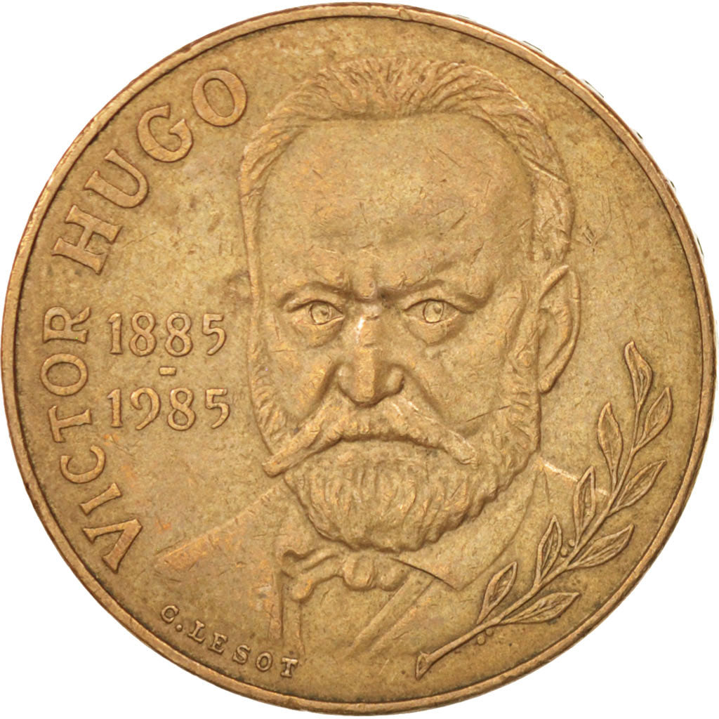 France, Victor Hugo,10 Francs,1985,AU(50-53),Nickel-Bronze,KM:956,Gadoury 819
