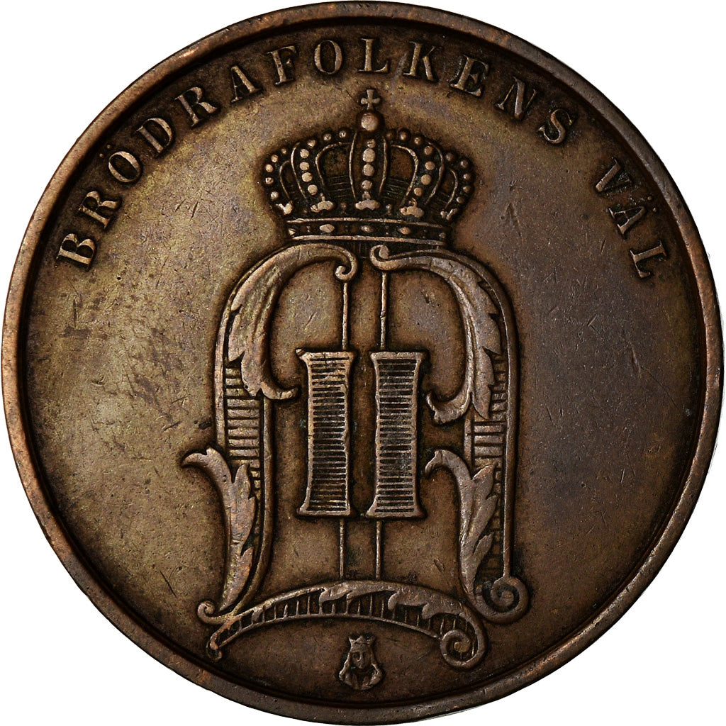 Coin, Sweden, Oscar II, 5 Öre, 1892, EF(40-45), Bronze, KM:757