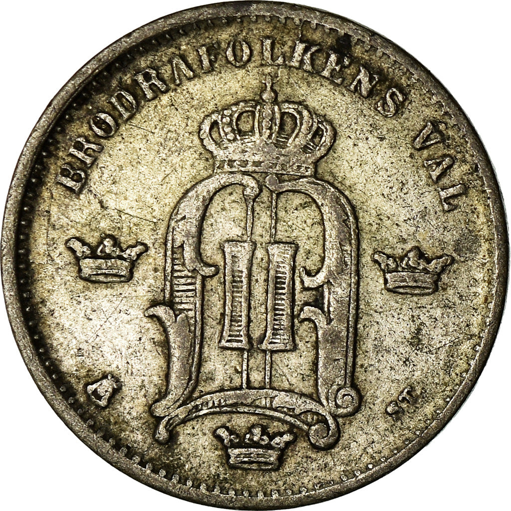 Coin, Sweden, Oscar II, 10 Öre, 1876, VF(30-35), Silver, KM:737