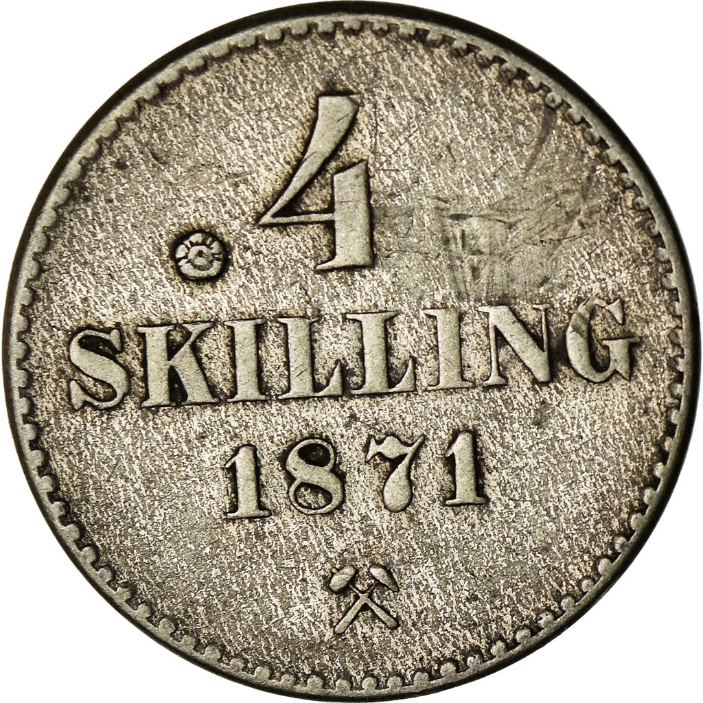 Münze, Norwegen, 4 Skilling, 1871, SS, Silber, KM:337