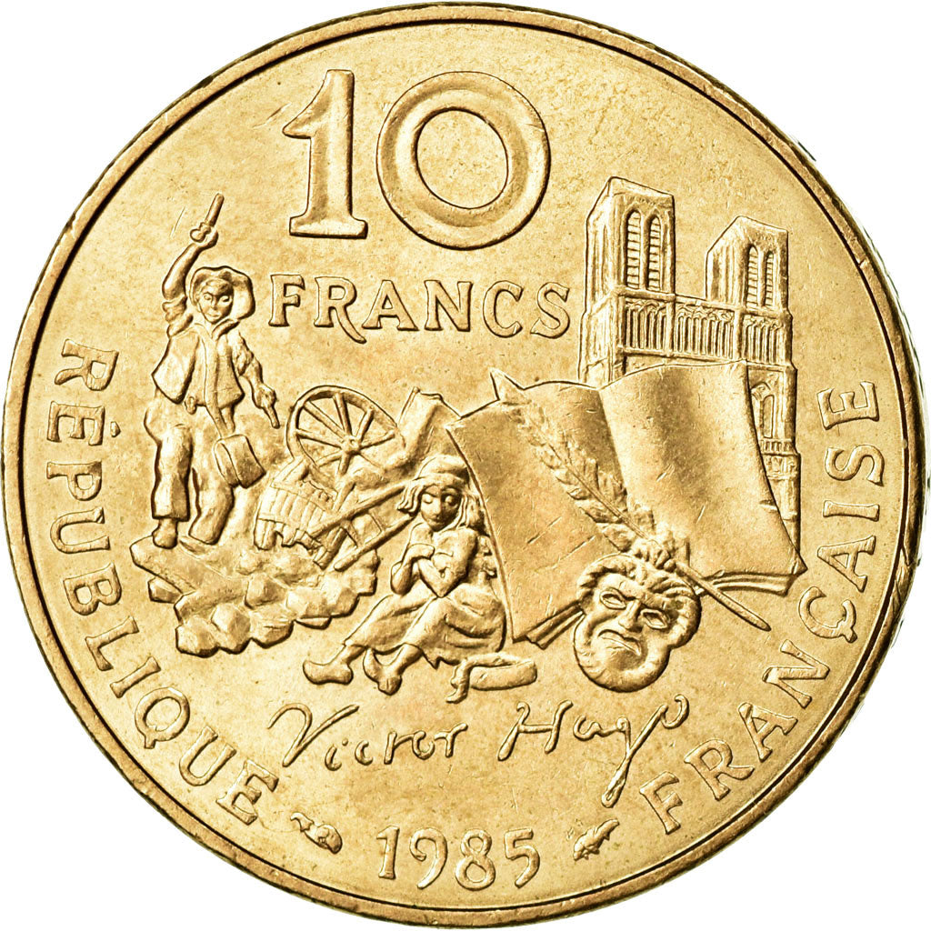 Munten, Frankrijk, Victor Hugo, 10 Francs, 1985, PR, Nickel-Bronze, KM:956