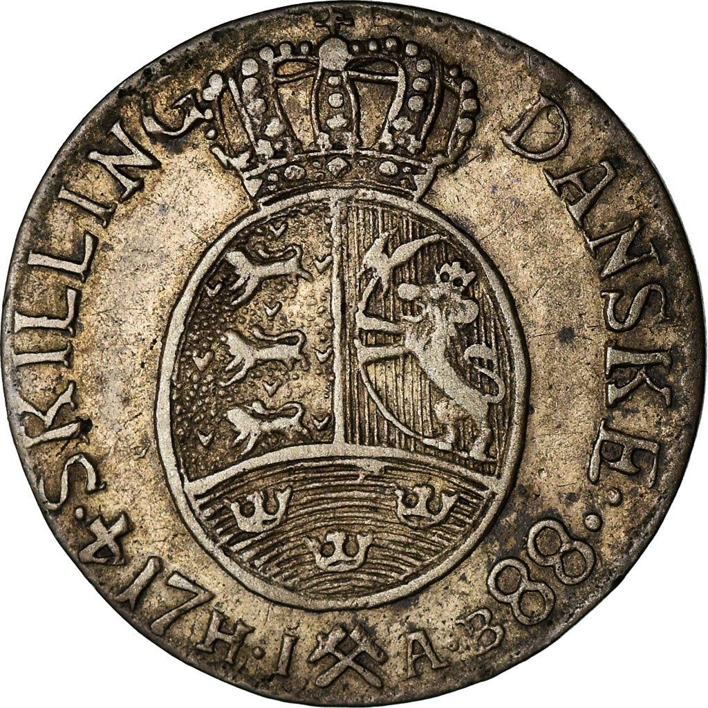 Coin, Norway, 4 Skilling, 1788, EF(40-45), Silver, KM:256a