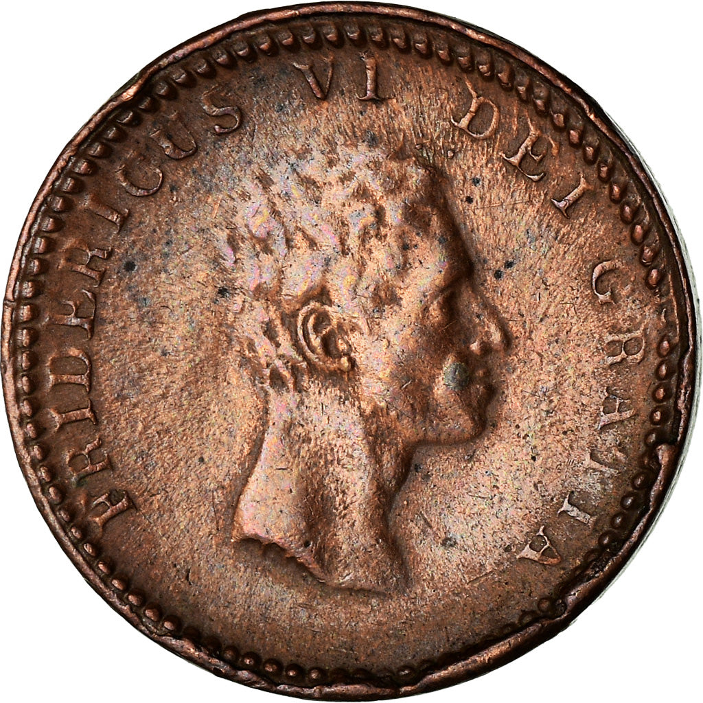Moneta, Danimarca, Frederik VI, 3 Skilling, 1812, Copenhagen, MB+, Rame, KM:672