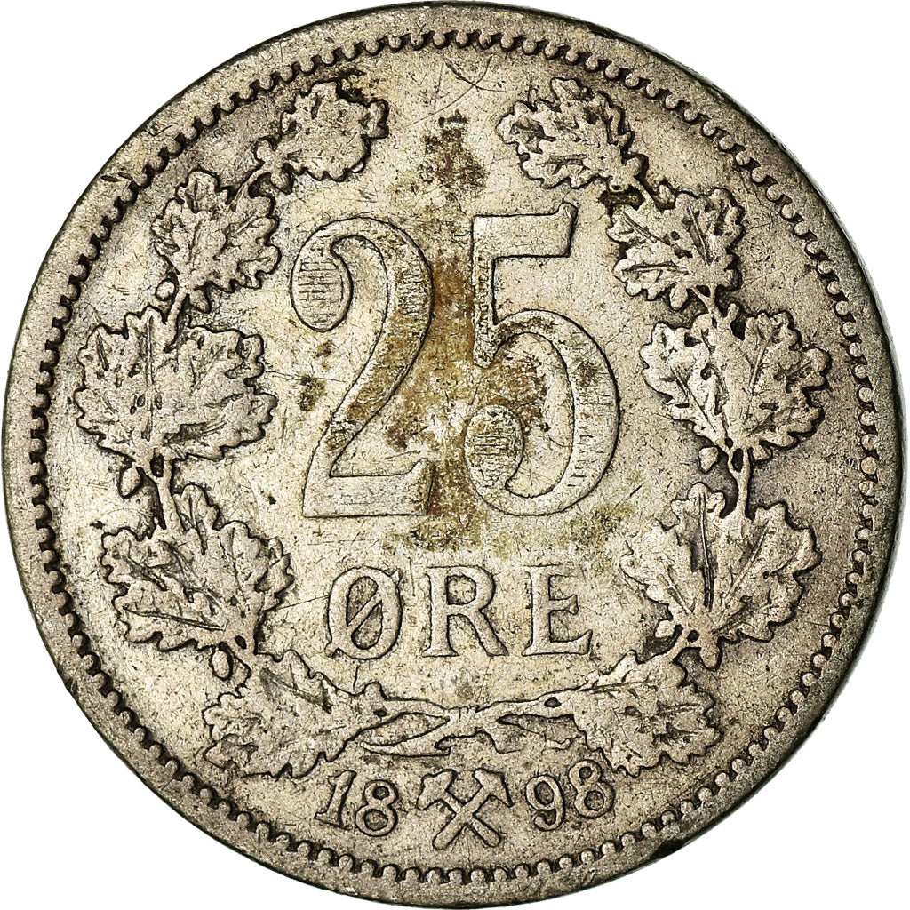 Monnaie, Norvège, 25 Öre, 1898, TB, Argent, KM:360