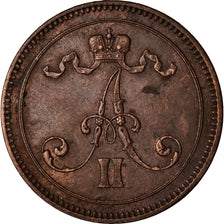Monnaie, Finlande, Alexander II, 10 Pennia, 1865, TTB, Cuivre, KM:5.1