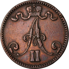 Coin, Finland, Alexander II, 5 Pennia, 1866, VF(30-35), Copper, KM:4.1