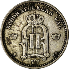 Coin, Sweden, Oscar II, 25 Öre, 1877, EF(40-45), Silver, KM:738