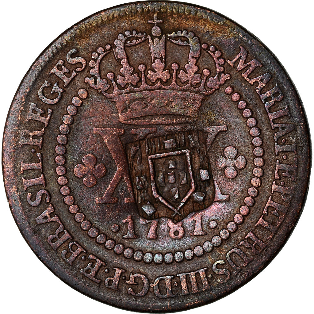 Coin, Brazil, 20 Reis, 1781, VF(30-35), Copper, KM:272