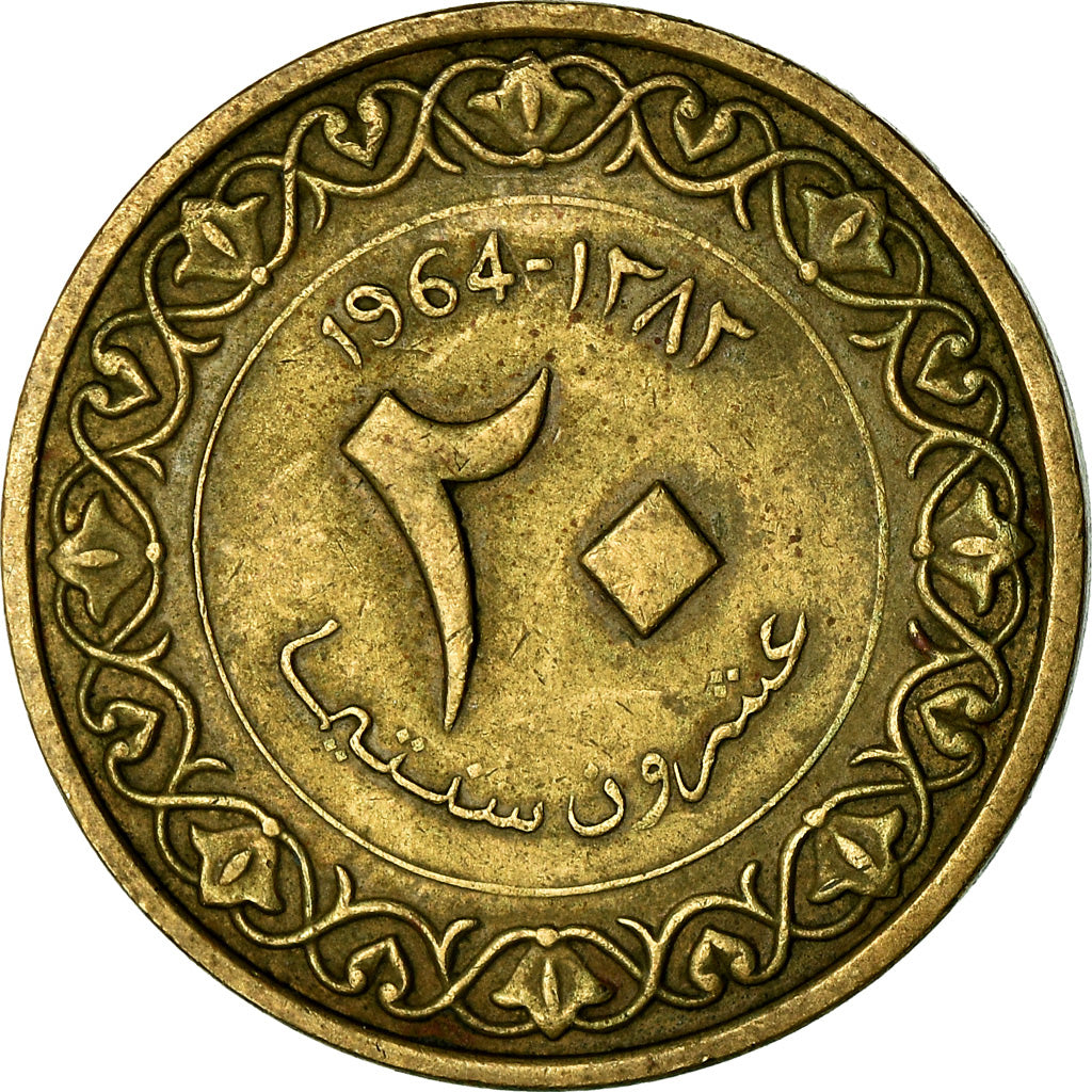 Coin, Algeria, 20 Centimes, 1964, Paris, VF(30-35), Aluminum-Bronze, KM:98