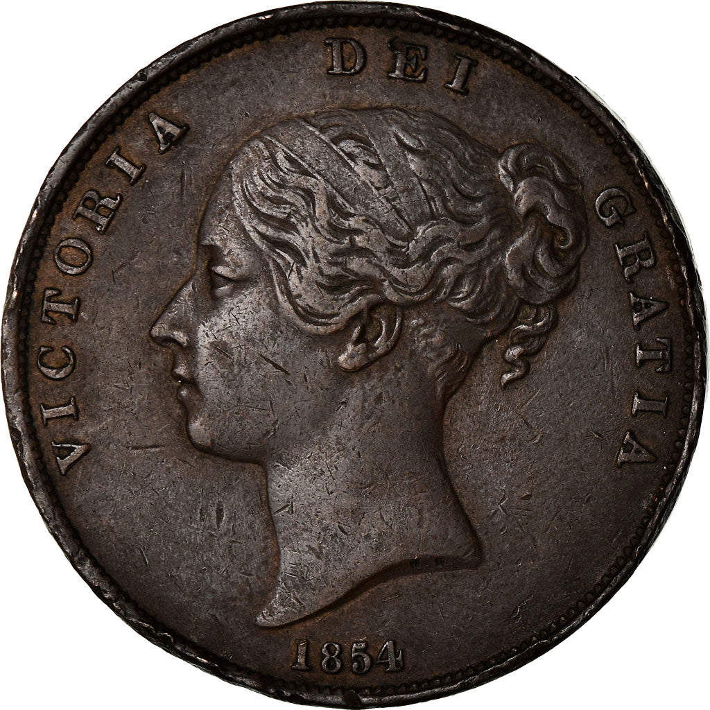 Coin, Great Britain, Victoria, Penny, 1854, VF(30-35), Copper, KM:739