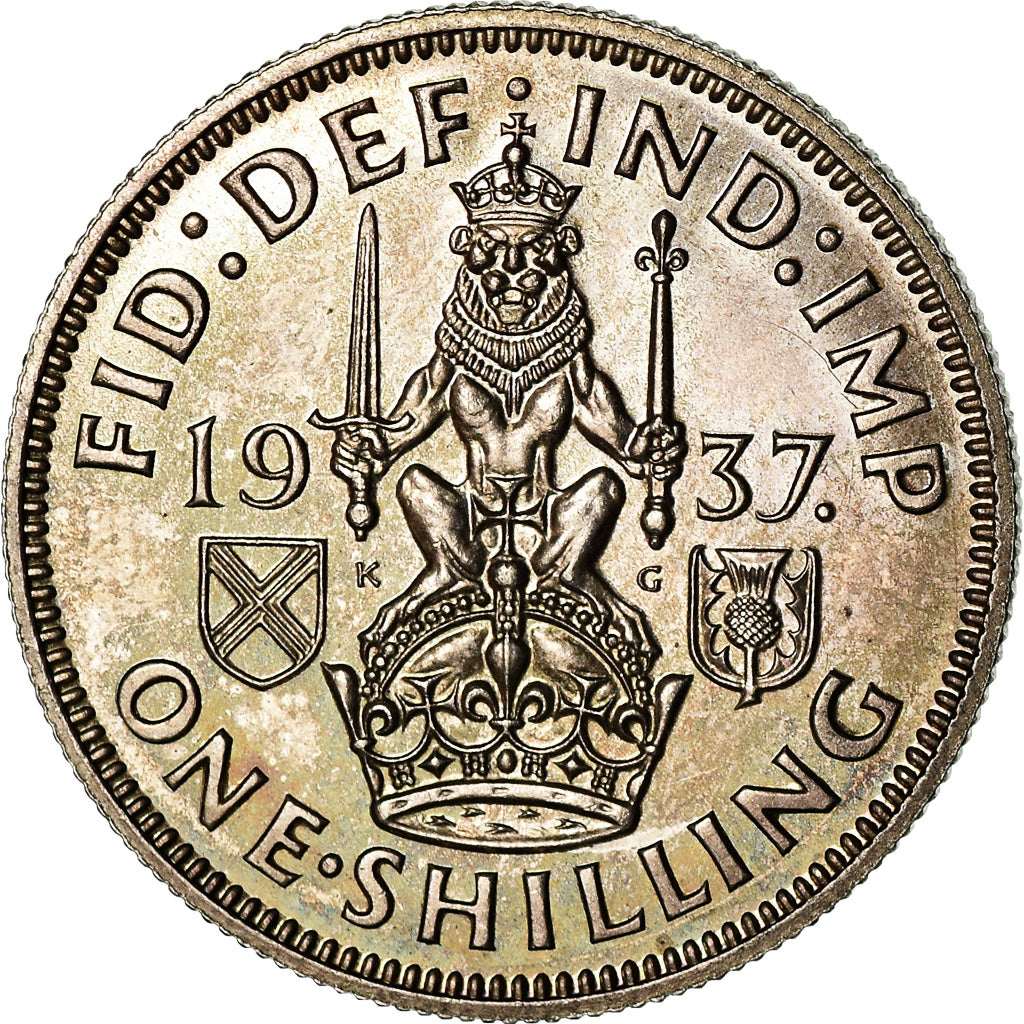 Coin, Great Britain, George VI, Shilling, 1937, AU(55-58), Silver, KM:854