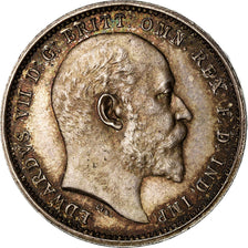 Coin, Great Britain, Edward VII, 4 Pence, Groat, 1906, AU(55-58), Silver, KM:798