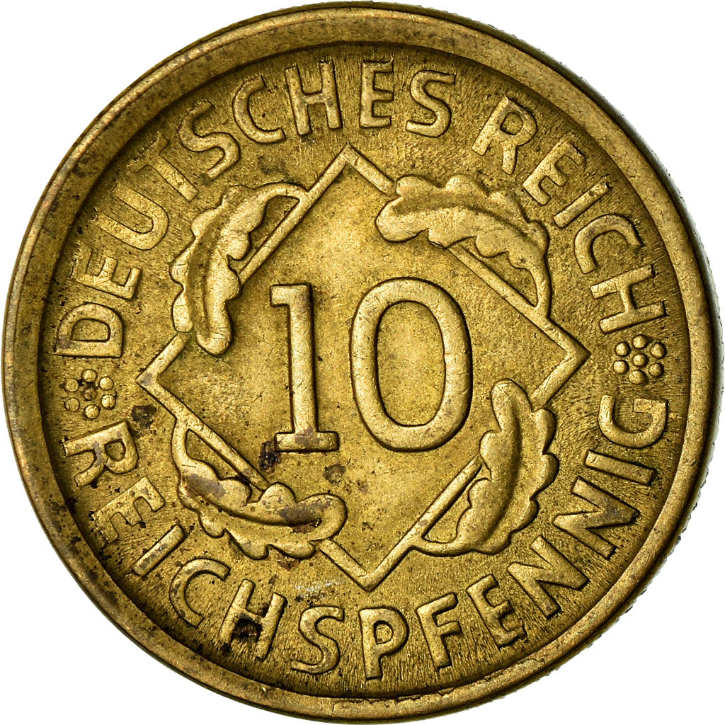Coin, GERMANY, WEIMAR REPUBLIC, 10 Reichspfennig, 1924, Munich, EF(40-45)