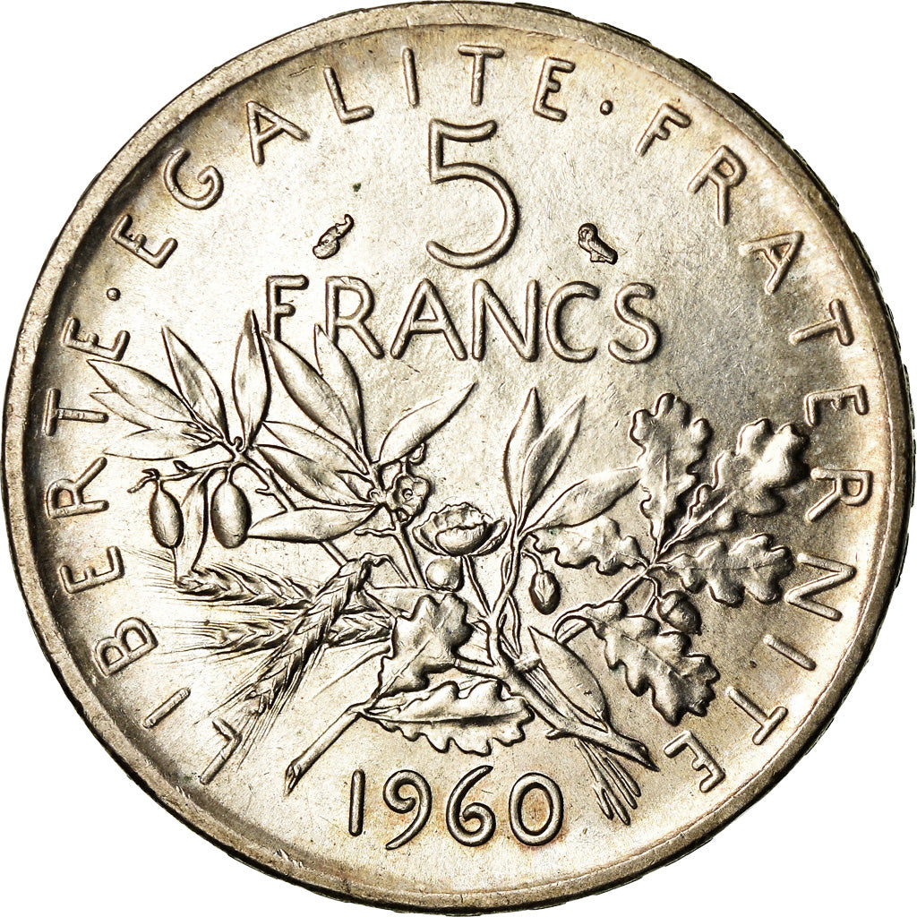 Coin, France, Semeuse, 5 Francs, 1960, Paris, AU(55-58), Silver, KM:926