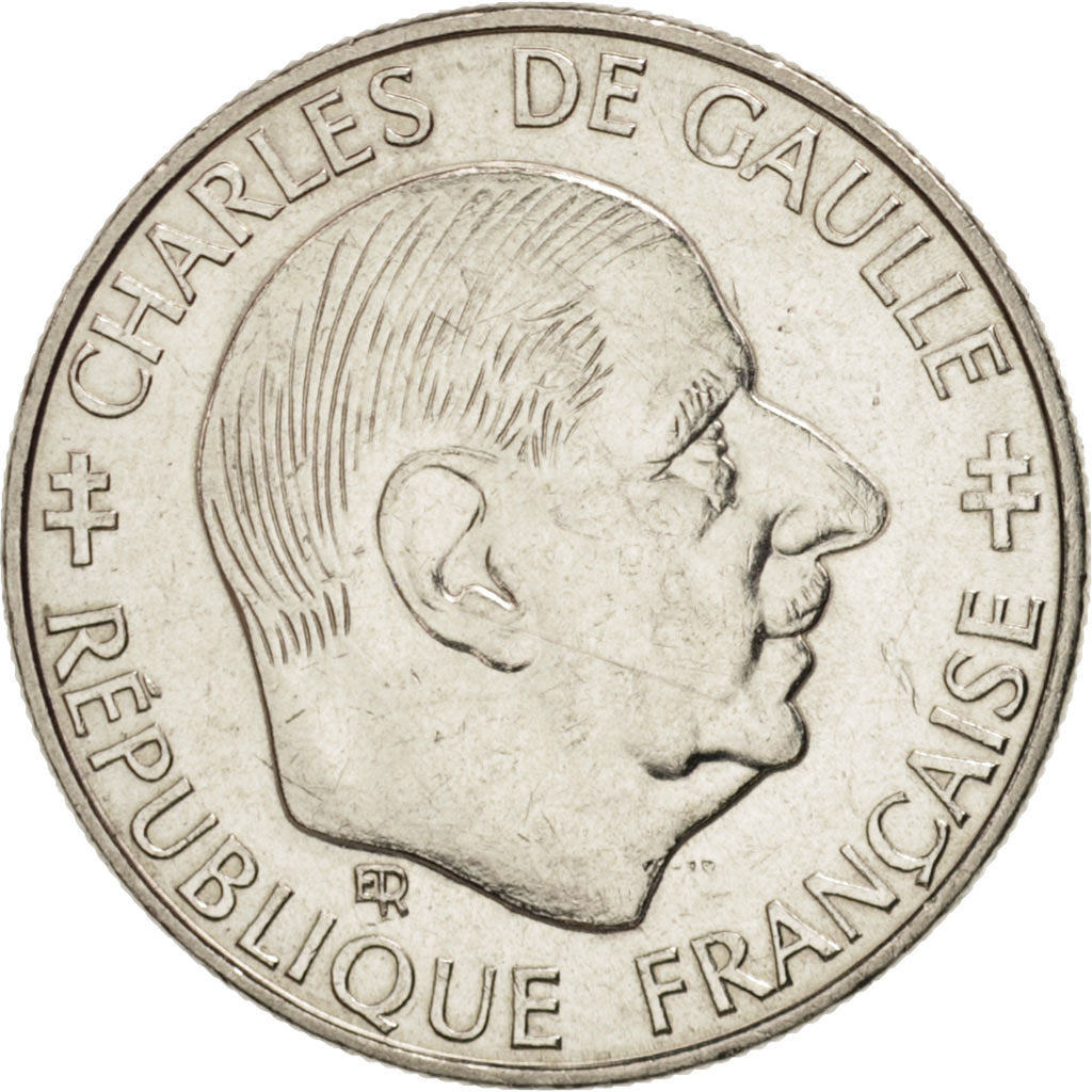 France, Charles de Gaulle, Franc,1988,Paris,MS(60-62),Nickel,KM:963, Gadoury 475