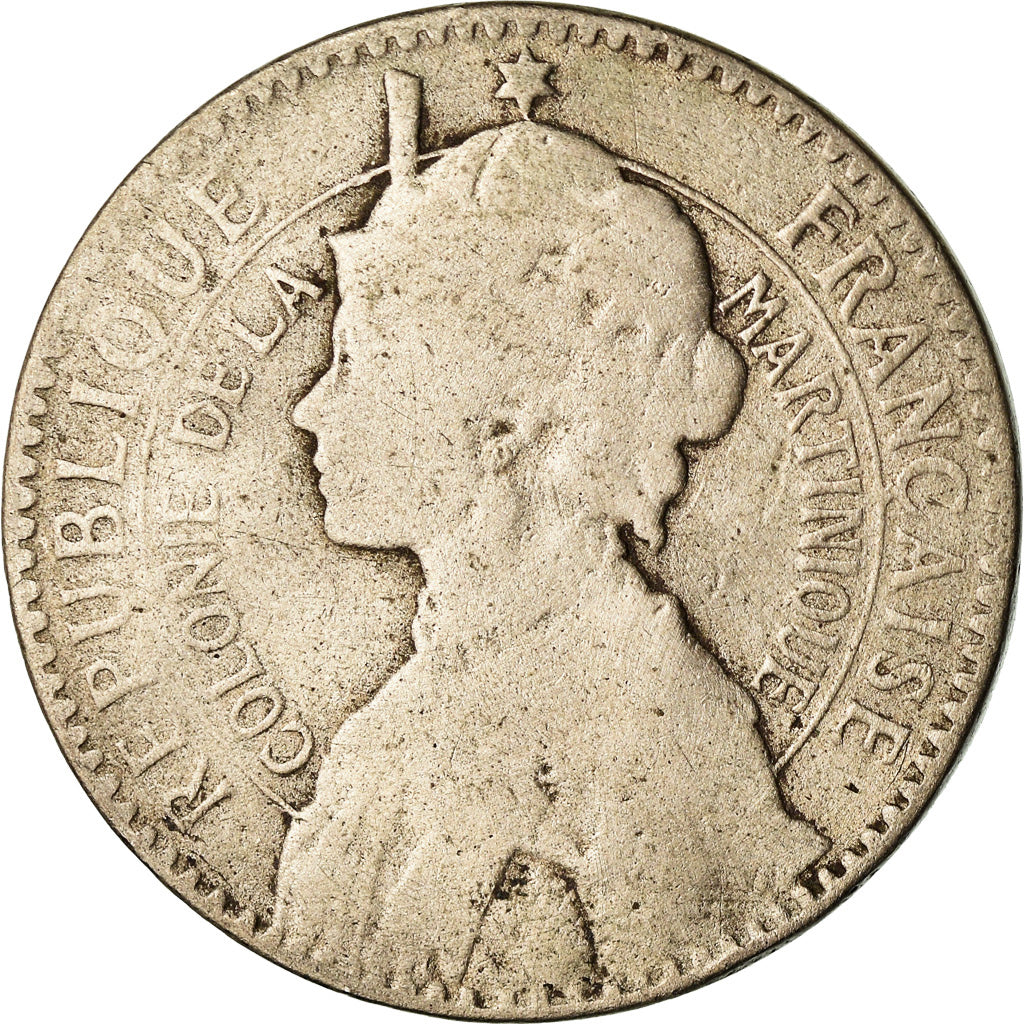 Coin, Martinique, Franc, 1897, Paris, F(12-15), Copper-nickel, KM:E2