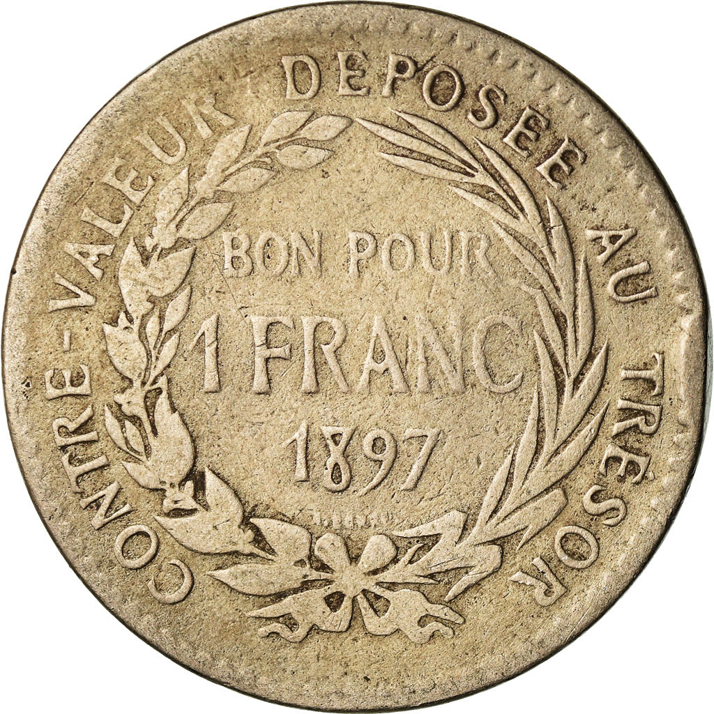 Coin, Martinique, Franc, 1897, Paris, F(12-15), Copper-nickel, KM:E2
