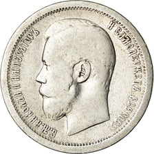 Coin, Russia, Nicholas II, 50 Kopeks, 1896, St. Petersburg, VF(20-25), Silver