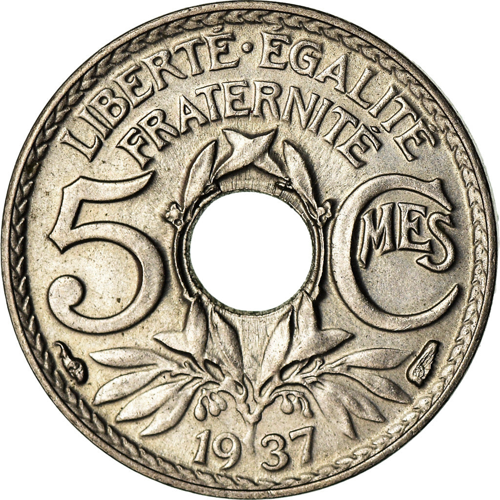 Monnaie, France, Lindauer, 5 Centimes, 1937, Paris, SUP, Copper-nickel